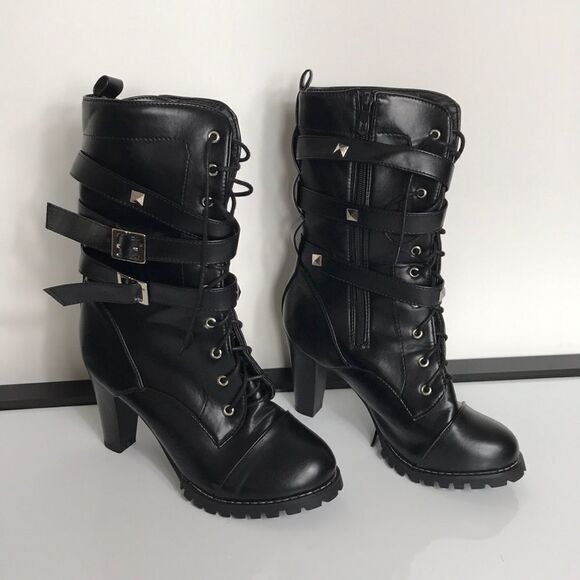 Unbranded Round-Toe Mid-Calf Heeled Boot - Picture 2 of 4